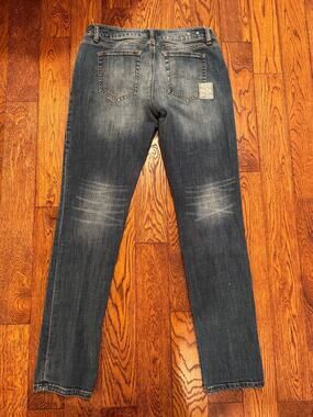 Cabi Womens Slim Boyfriend Blue Jeans Patchwork 5-Pocket Size 4 Denim Patchwork